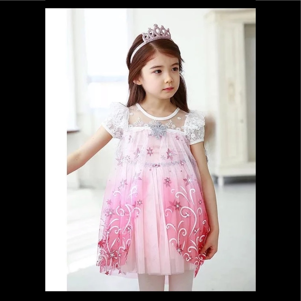 Girl’s pretty pink floral dress